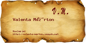 Valenta Márton névjegykártya